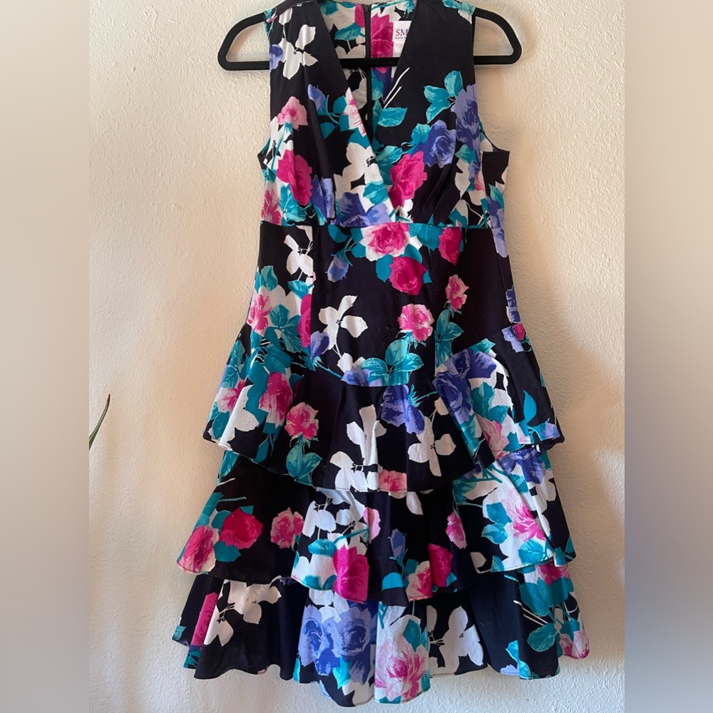 Vintage 1980s Floral Party Dress M
